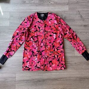 Landau Women’s Long Sleeve 4-Pocket Warm-Up Scrub Jacket